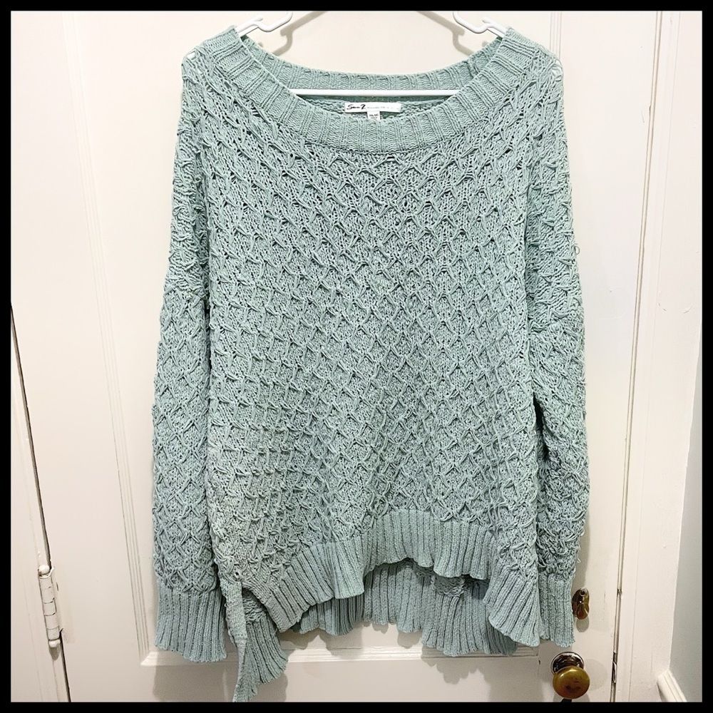 Seven7 Textured Chenille Sweater in Mint